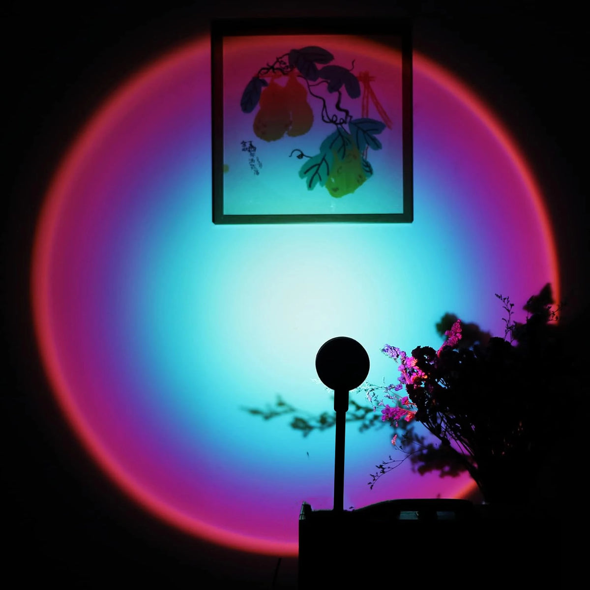 Sunset projection lamp glowing blue-purple gradient