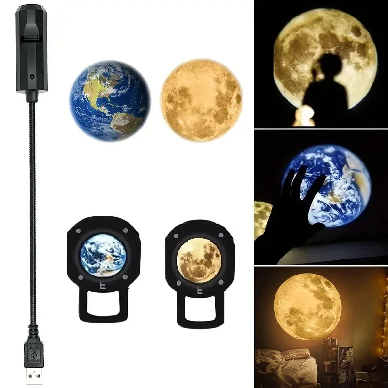 USB Moon and Earth projector night light