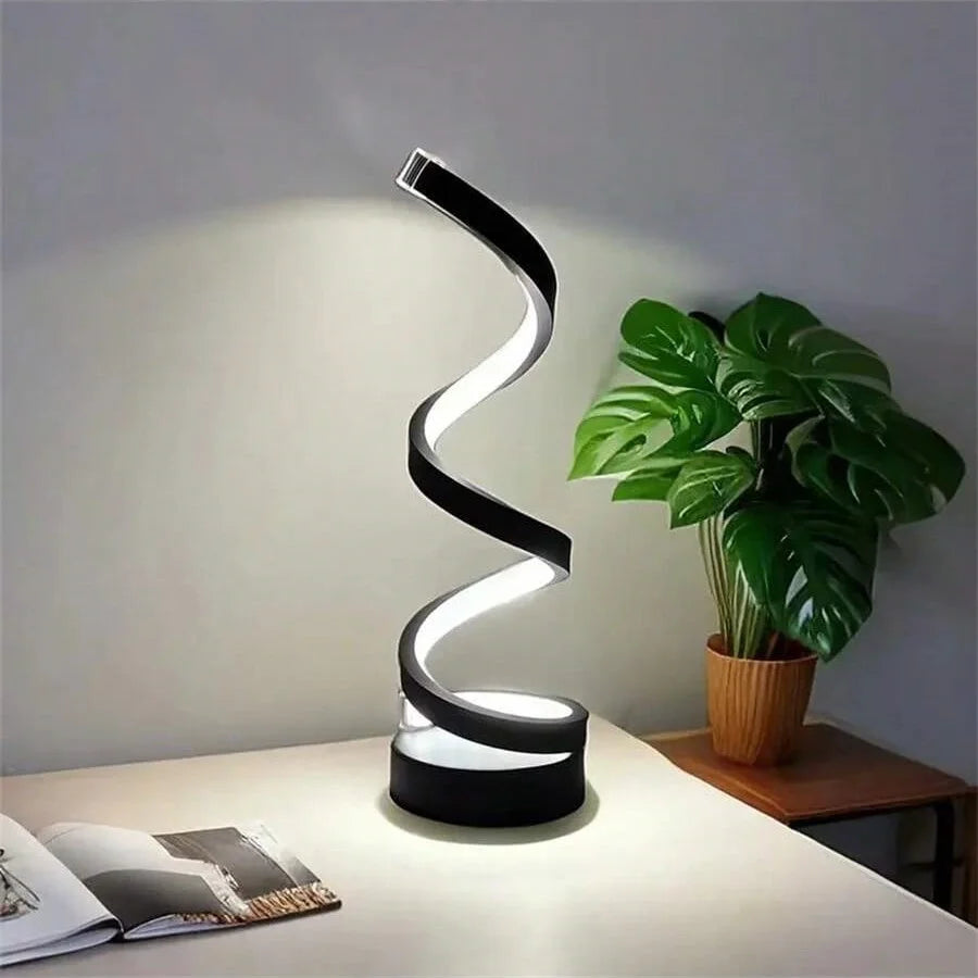 Spiral LED bedside lamp