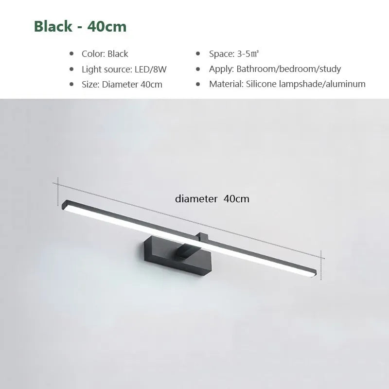 LED mirror wall light for bathroom