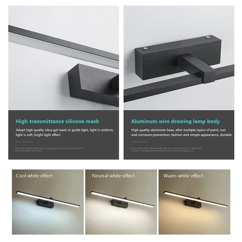 LED mirror wall light for bathroom