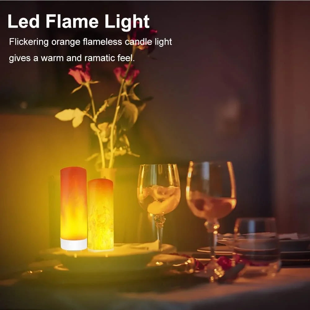 LED flame effect USB candle bulbs, 4-pack