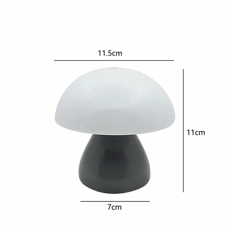 Mushroom-shaped LED table lamp with touch dimmer