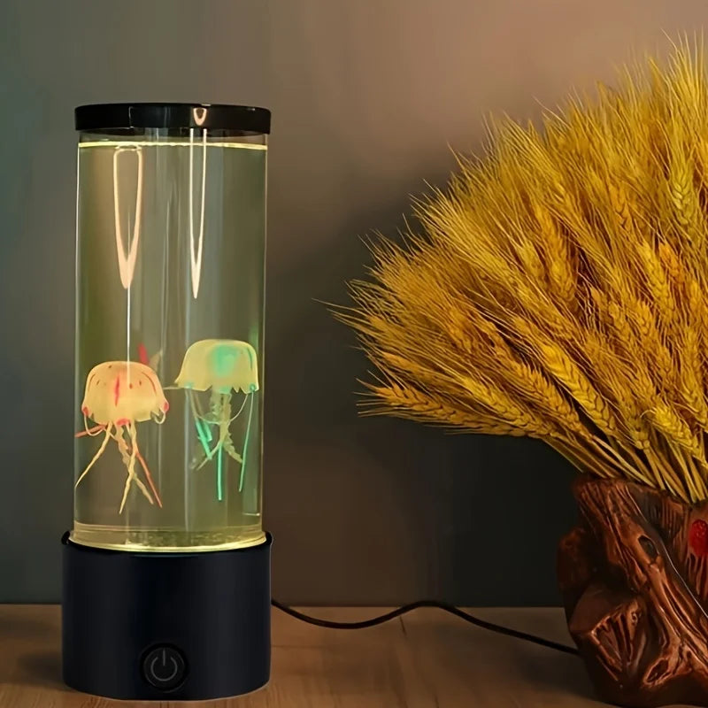 Jellyfish lava lamp with color-changing LED