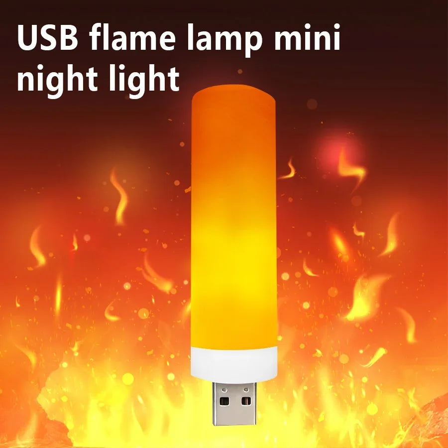 LED flame effect USB candle bulbs, 4-pack