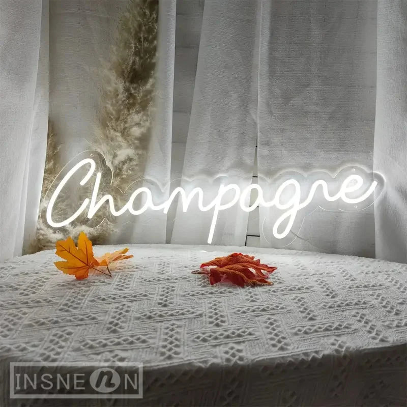 Champagne neon sign wall decor