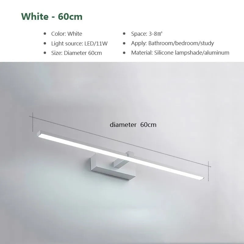 LED mirror wall light for bathroom