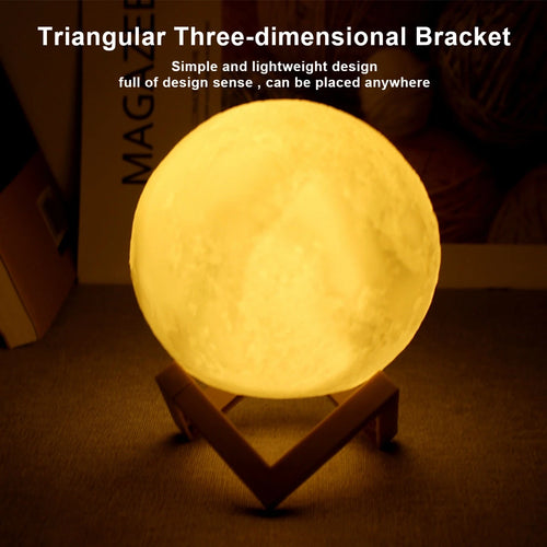 3D printed moon lamp night light with stand