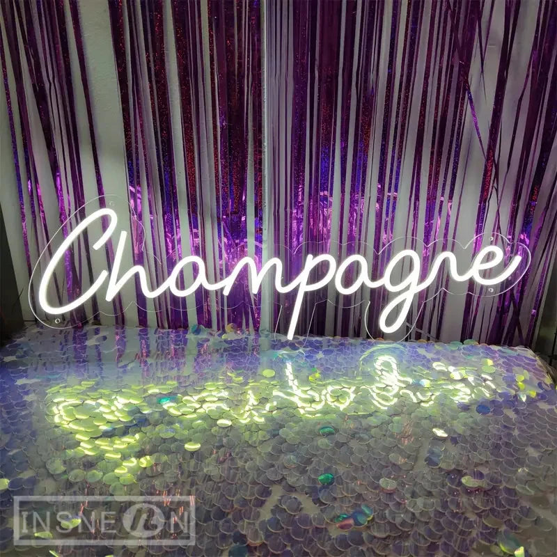 Champagne neon sign wall decor