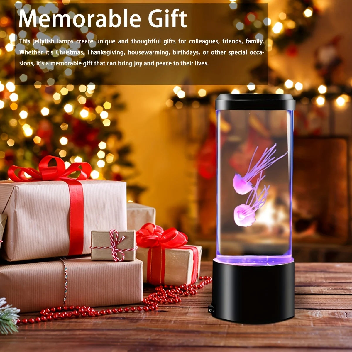 Jellyfish lava lamp with color-changing LED