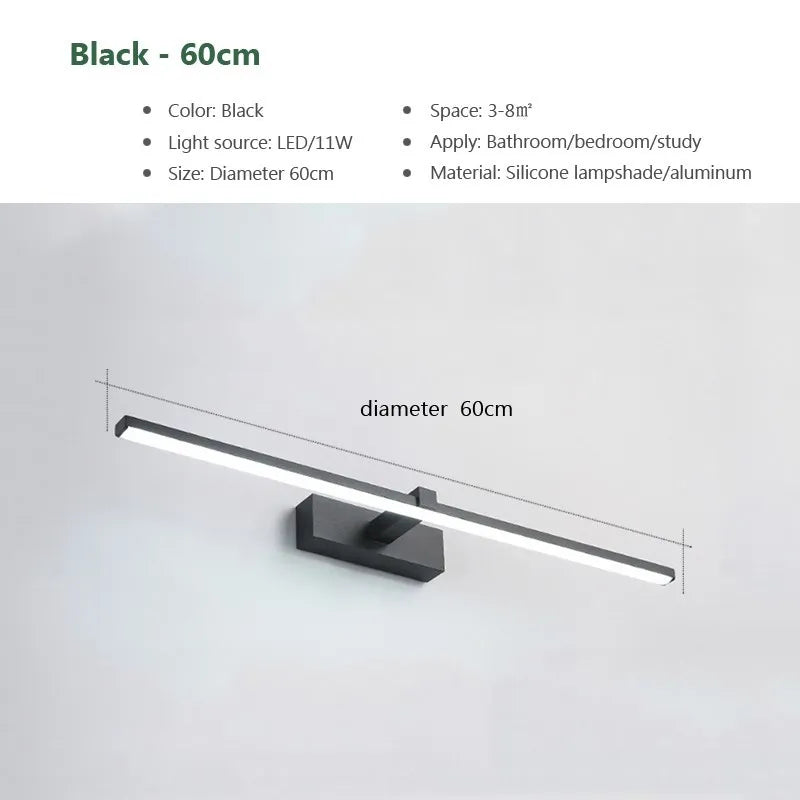 LED mirror wall light, clean product shot