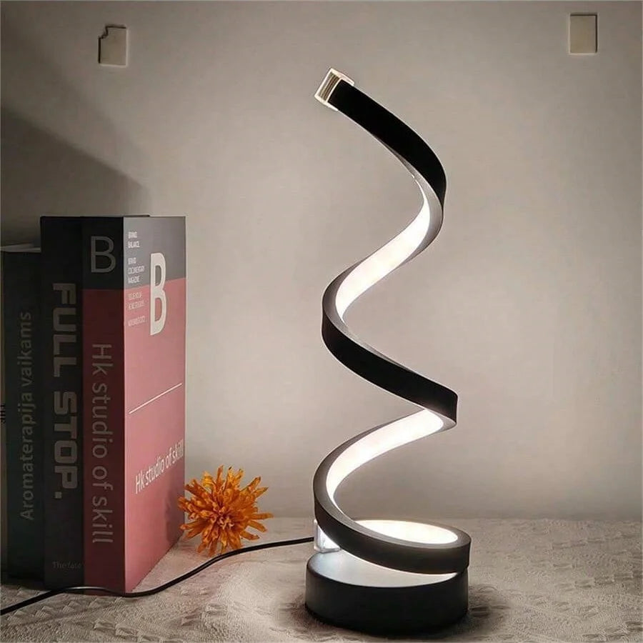 Spiral LED bedside lamp