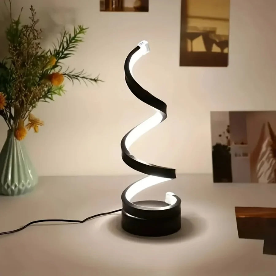 Spiral LED bedside lamp
