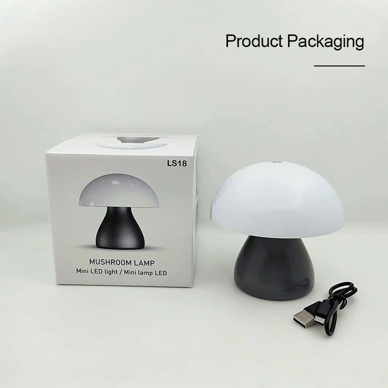 Mushroom-shaped LED table lamp with touch dimmer