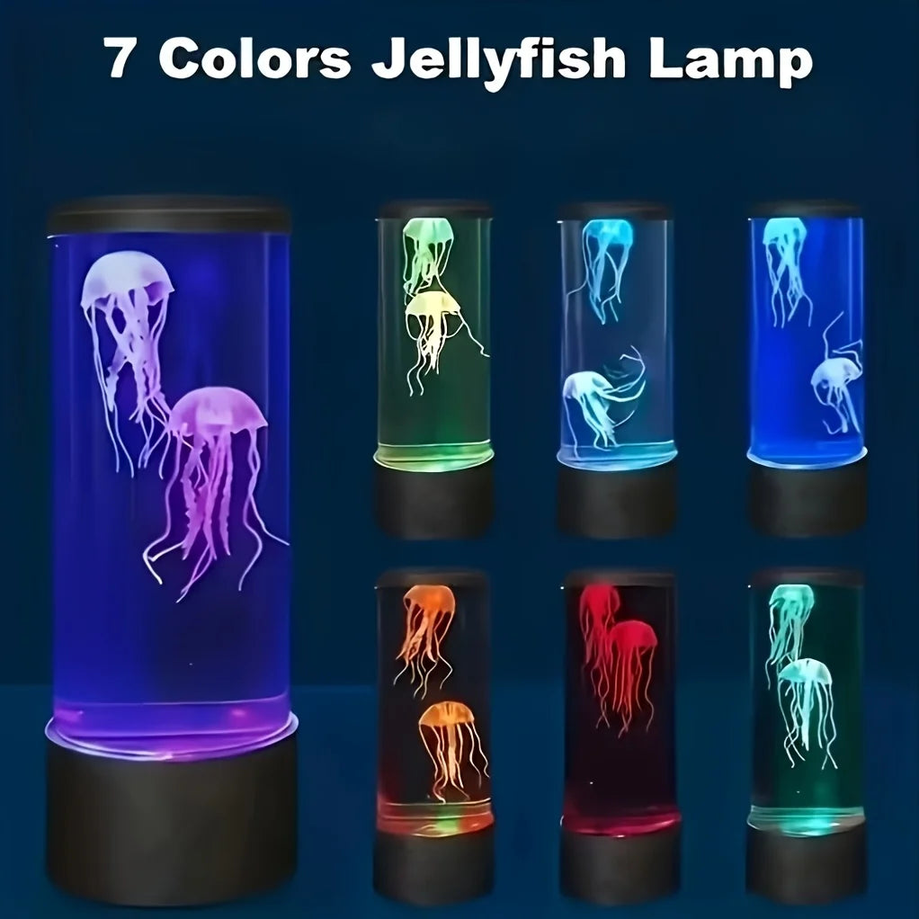 Jellyfish lava lamp with color-changing LED