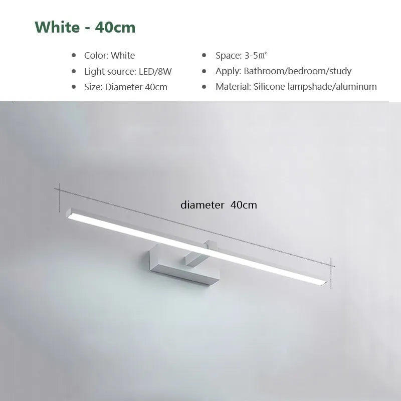 LED mirror wall light for bathroom