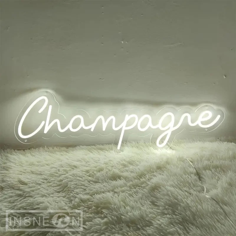 Champagne neon sign wall decor